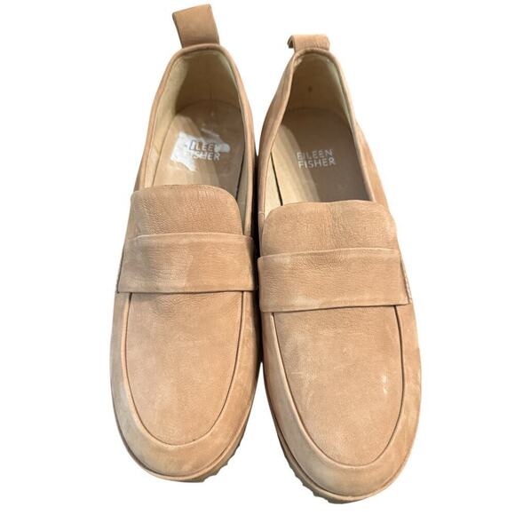 Eileen‎ Fisher Tan Suede Platform Loafers EILEEN FISHER Dell Suede Loafer LIGHTWEIGHT PLATFORM... | Depop main image 4
